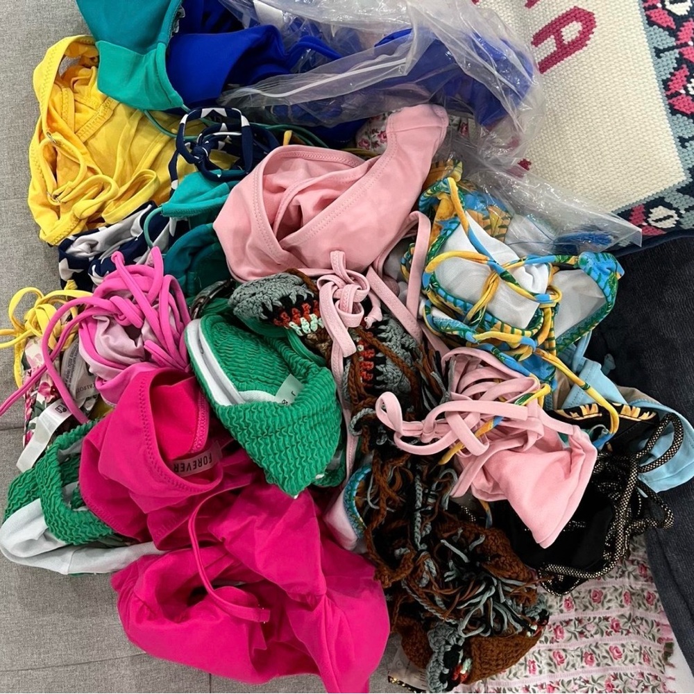 Big Bundle of Colorful Women's Swimwear. Size S,M,L. 13 sets +1 bottom.